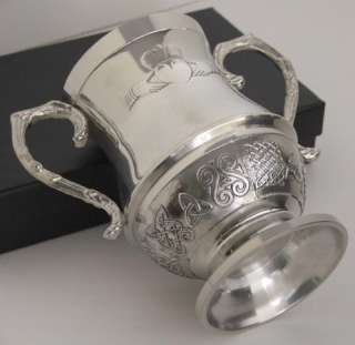Irish made Pewter Celtic Claddagh Wedding Loving Cup  