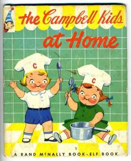 Vintage 1954 CAMPBELL KIDS AT HOME Rand McNally Book  