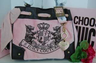 NWT AUTH Juicy Couture New Scottie Embroidery Pink Brown Daydreamer 