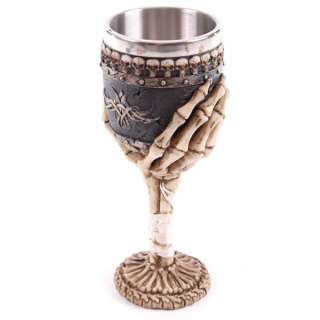 Unusual Gothic Skelton Arm Goblet Ornament Chalice Wine Glass Ornament 