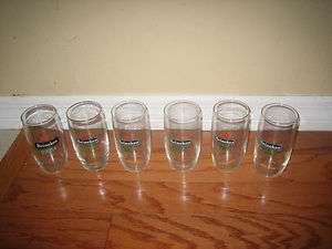 Set of 6 VINTAGE HEINEKEN BEER GLASSES Lager Collectibles  