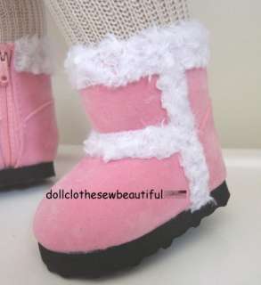 18 Inch DOLL CLOTHES Pink Fur Trimmed Boots TOO COOL  