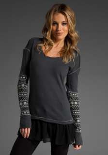 FREE PEOPLE Claires BFF Tunic in Charcoal Combo  