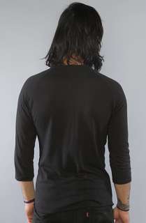 Alternative Apparel The EcoHeather 34 Raglan Henley in Black With 