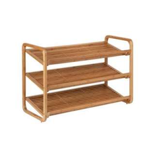 Honey Can Do 9 Pair 3 Tier Deluxe Bamboo Shoe Shelves SHO 01599 at The 