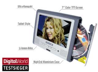 maxfield MAX D 02 Tragbarer DVD Player mit 17,8 cm (7 Zoll) Display 