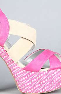 Sole Boutique The Lets Ride Shoe in Fuchsia and Beige  Karmaloop 