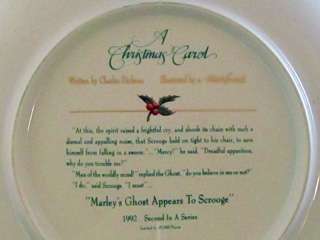 Dept 56 A Christmas Carol Collectors Plate 1992 #2 DV  