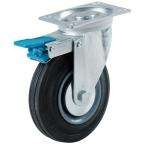    3 in. Semi Elastic Rubber Wheel Swivel Caster with Total 