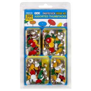 OOK Assorted Thumbtacks Kit 200 Pieces 59235 