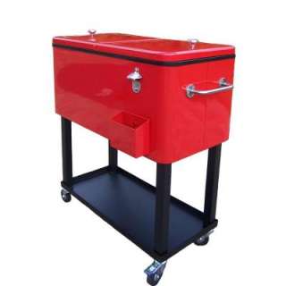   Living 80 qt. Steel Red Patio Cooler Cart 90010 RD 