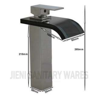 Square Glass Waterfall Faucet Bath Basin Mixer tap 820B  