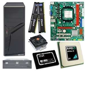    ECS MCP61M M3 Motherboard, AMD Athlon II X3 445, CPU Fan, Corsair 
