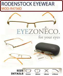 EyezoneCo RODENSTOCK Half Rim Metal Eyeglass R4736D BRN  