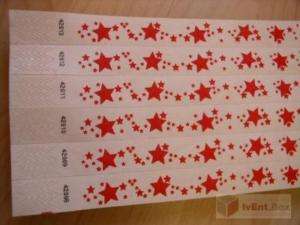 100 Eintrittsbänder Kontrollbänder Sterne rot  