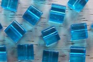 LIMANABEADS 6 Kristall Glaswürfel, 10x10 mm, Türkis  