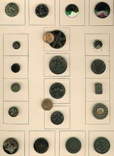 Card of 20 Victorian Black Glass Buttons  