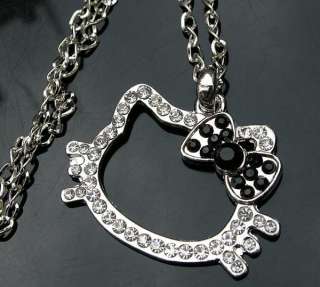 cute hello pendant necklace kitty black xmas gift #7  