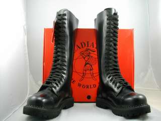   MADE GLADIATOR 20 EYELET LEATHER STEEL TOE CAP BOOTS SKINHEAD GOTH EMO