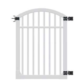 Nervous Nelly 5 ft. x 4 ft. White Vinyl Gate with Stainless Steel 