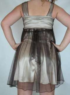 Brown Mini Cocktail Party Prom Halter Dress Size Size 14  