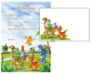 Einladung Dinosaurier Kindergeburtstag Geburtstag Set  