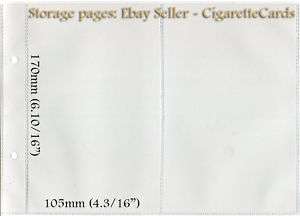 10x CIGARETTE,TRADE CARD STORAGE PAGES,170mmx105mm,No2  