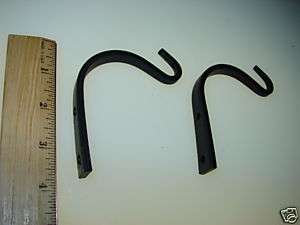 Black Wrought Iron Small Arch Hooks PAIR USA Made  