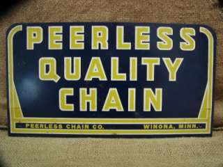 Vintage Peerless Chain Hardware Sign Antique Old Signs  
