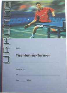 Tischtennis Urkunde   10 Stück   DONIC  