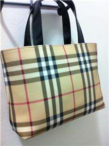 100% Authentic BURBERRY Handbag 3 Compartment Bag Purse Nova Check 