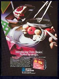 1983 Oven Basics Cookware Anchor Hocking Magazine Ad  