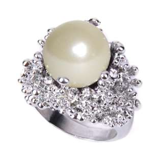 Pick 2~ 13mm Man Made Pearl in an Encrusted Coral Ring  