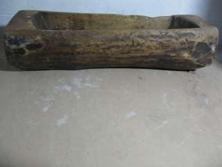 LARGE Primitive OLD Hand HEWN Wooden Dough Bowl Trencher  