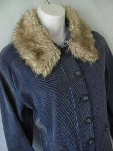 KENZIE~Anthropologie~Sexy Designer Jacket Coat~Removable Faux Fur 