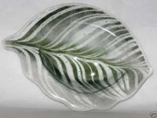   Edwin Walter Studio Art Leaf Bowl Dish Fused Glass Vessel  