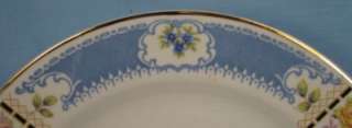 Vintage Colonial Blue Salad Plate Homer Laughlin Roses & Blue Bands (O 