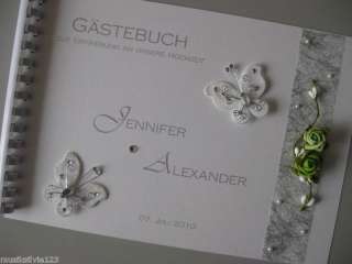 Gästebuch,Hochzeit,Tischdeko, Brautstrauss Rosen grün  