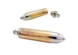 Gold Bullet Cross Stainless Steel Pendant + Chain SK132  