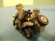 LEGO LOT #41 CUSTOM WW2 WORLD WAR 2 GERMAN SIDECAR MOTORCYCLE AND 2 