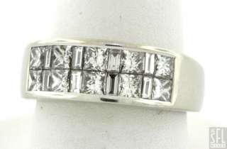 18K WHITE GOLD EXQUISITE 1.50CT VS1/F DIAMOND CLUSTER BAND RING SIZE 5 