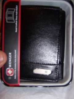 Swiss Army Jackknife Trifold Leather Wallet,Blk  