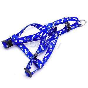 Blue Print Dog Pet Puppy Adjustable Harness w/ Leash  