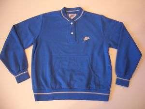Vtg 70s NIKE Blue Swoosh Tag Sport Sweatshirt L Orange  
