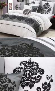 LOGAN & MASON Platinum Collection FLORENCE White/Black KING Quilt 