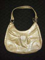 Nine & Co By Nine West Gold Crock Embossed Party Purse  