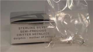   Silver Semi Precious Critter Necklace (Dolphin Mother Of Pearl