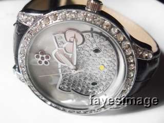 Hello Kitty Crystal Quartz Wrist Watch BLACK Xmas Gift  