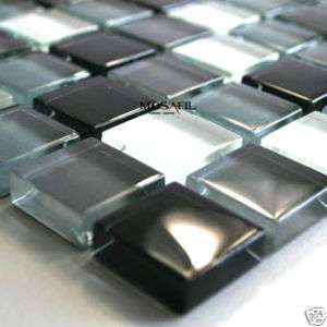 Mosaikfliesen Glasmosaik Mosaik Fliesen Schwarz Mix 8mm  