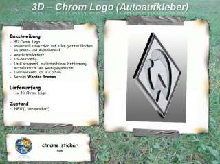 Werder Bremen   3D Chrom Logo Aufkleber Sticker Auto  